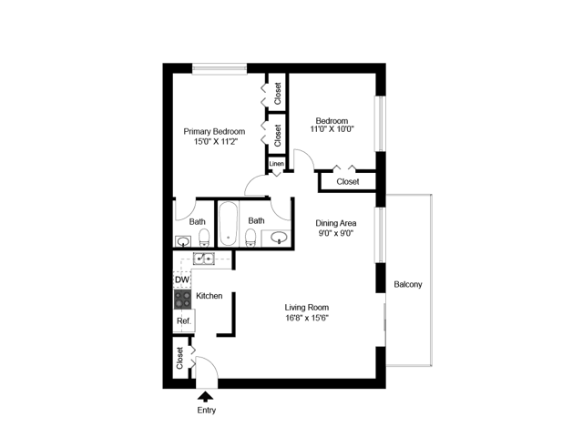2 bed