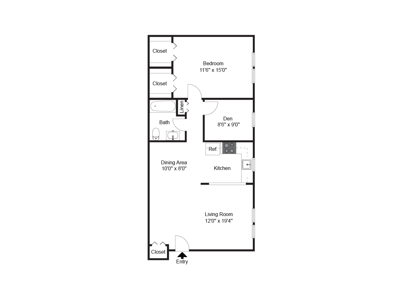 1 bed