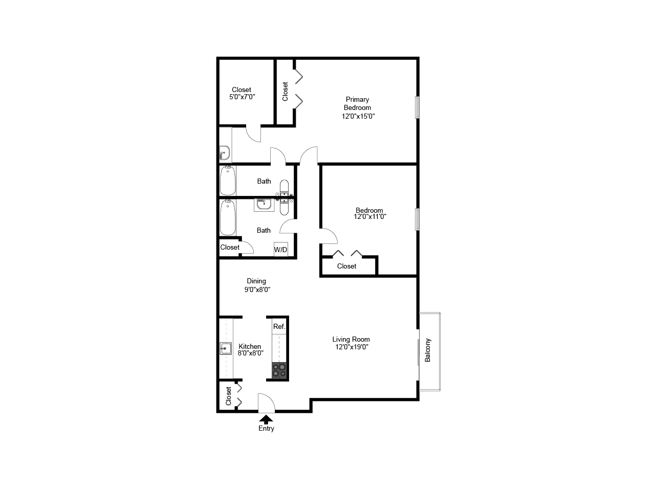 2 bed