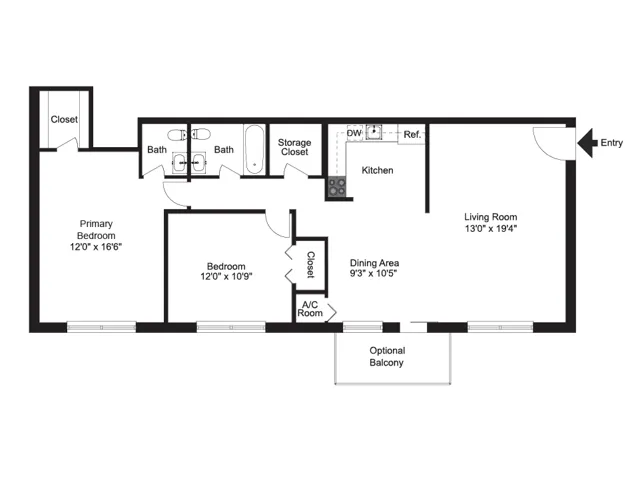 2 bed
