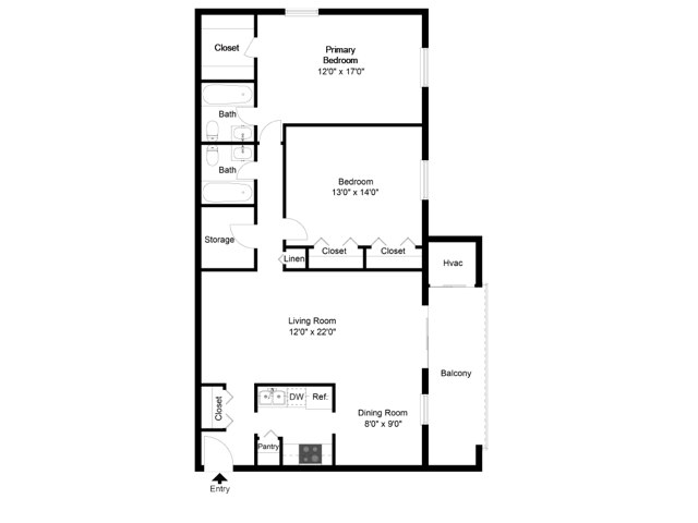 2 bed