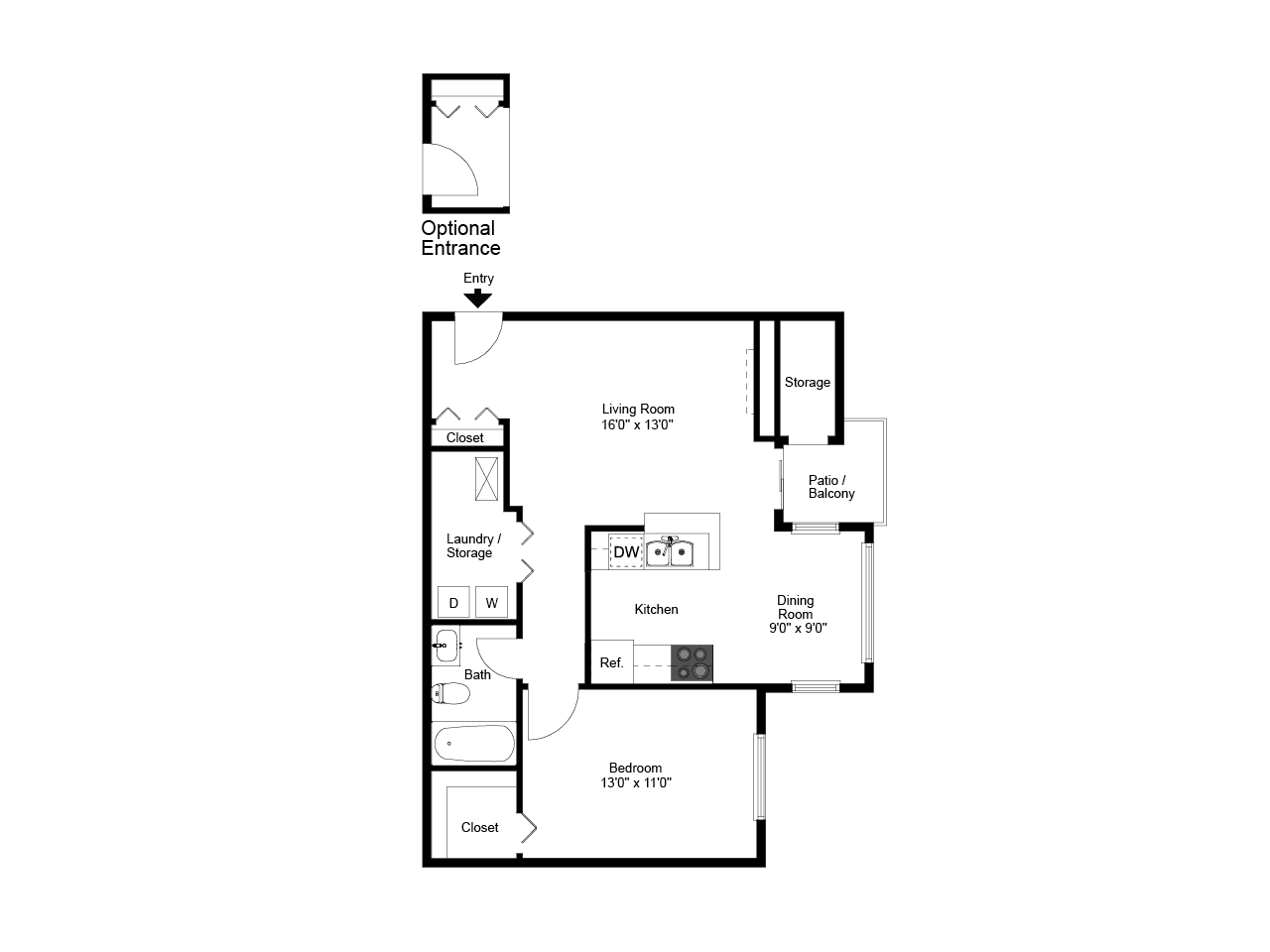 1 bed