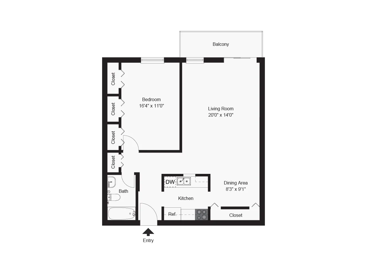 1 bed
