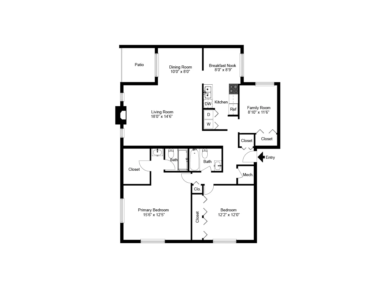 2 bed 2 bath den