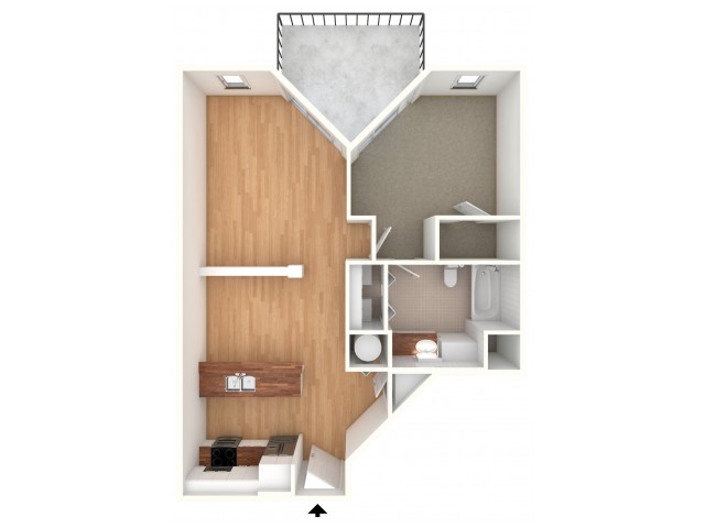 One bedroom floor plan