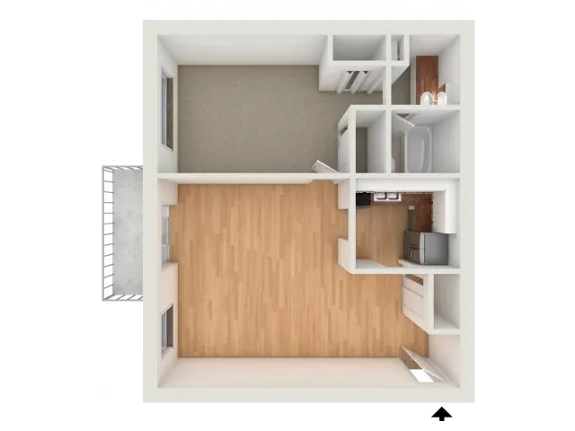 One bedroom floor plan