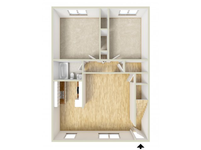 Two bedroom floor plan