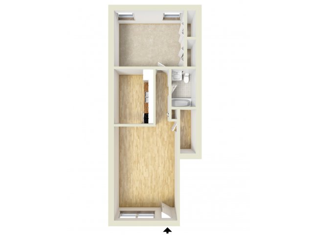 One bedroom floor plan