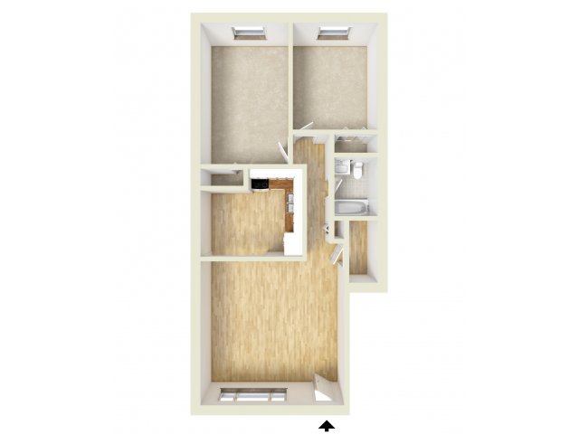 Two bedroom floor plan