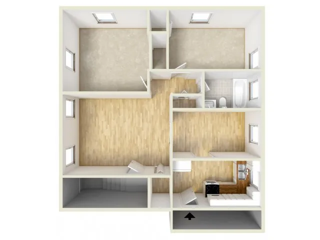 Two bedroom floor plan