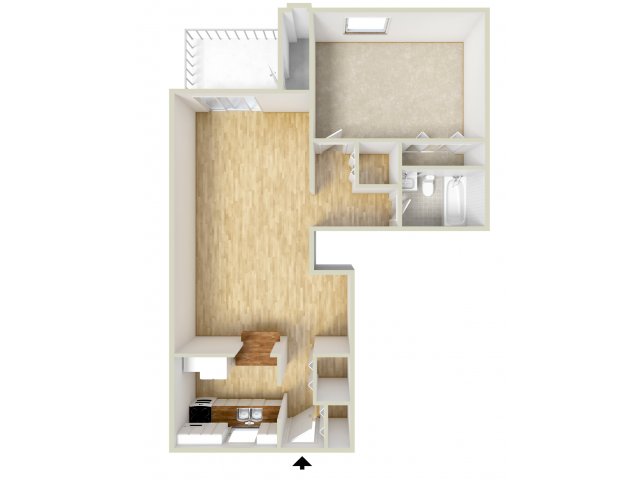 One bedroom floor plan