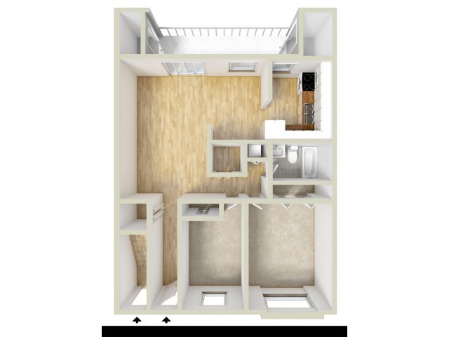 Two bedroom floor plan