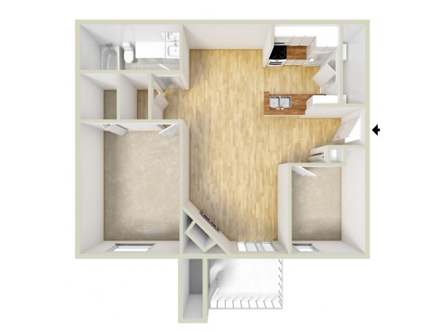 One bedroom floor plan