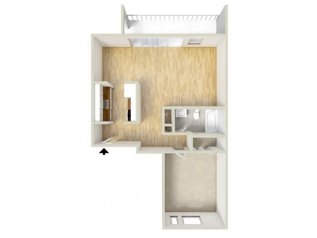 One bedroom floor plan