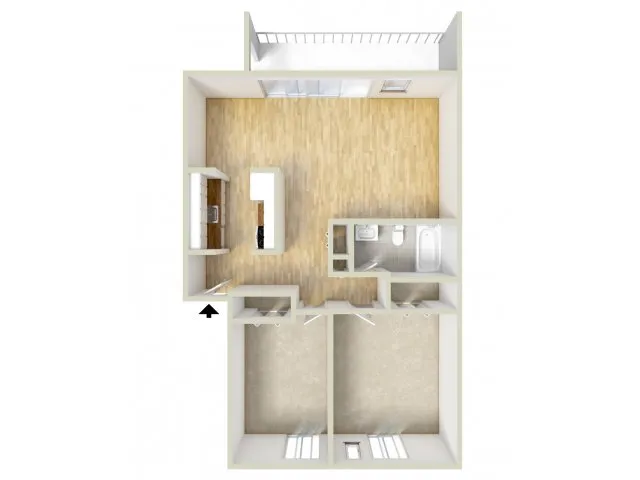 Two bedroom floor plan