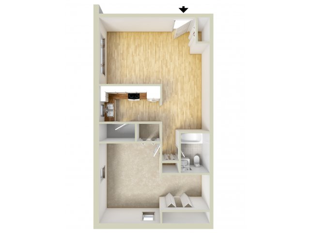 Allandale one bedroom floor plan