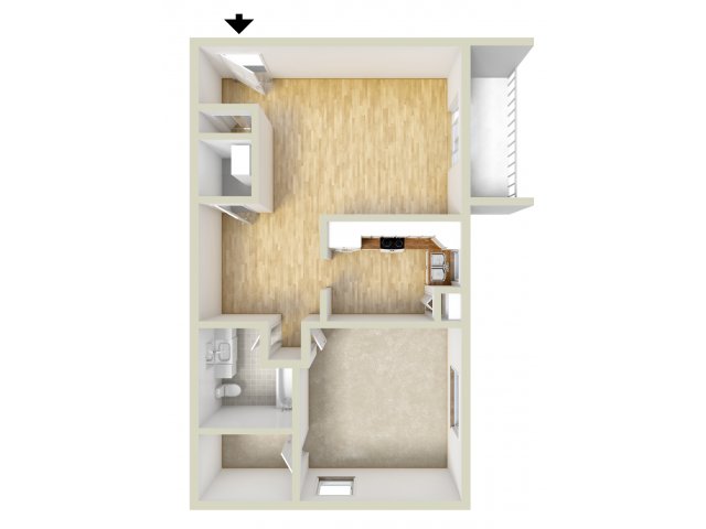 One bedroom floor plan