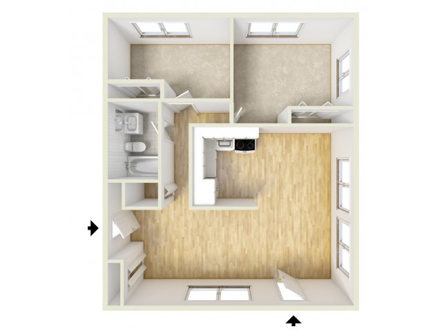 Two bedroom floor plan