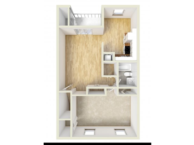 One bedroom floor plan