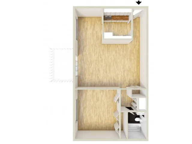 One bedroom floor plan