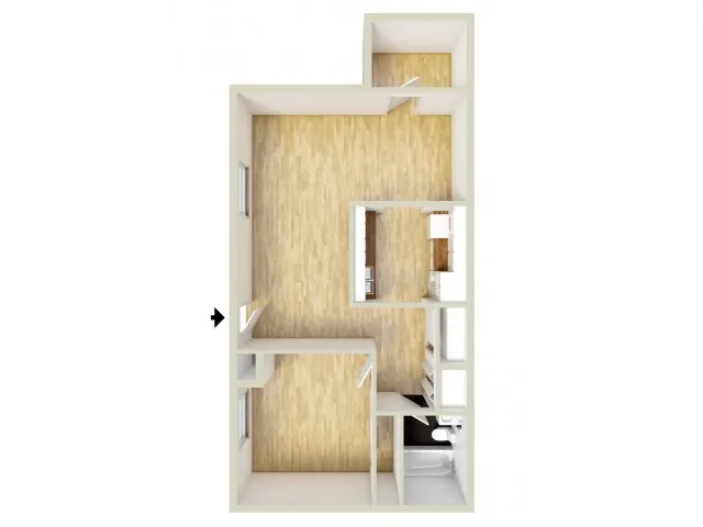 One bedroom floor plan