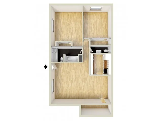 Two bedroom floor plan