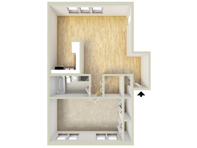 One bedroom floor plan