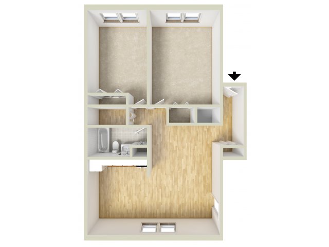 Two bedroom floor plan