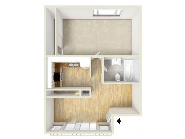 One bedroom floor plan
