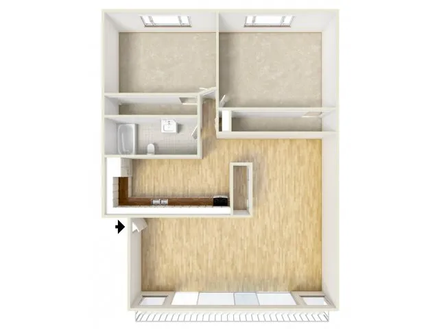 Two bedroom floor plan