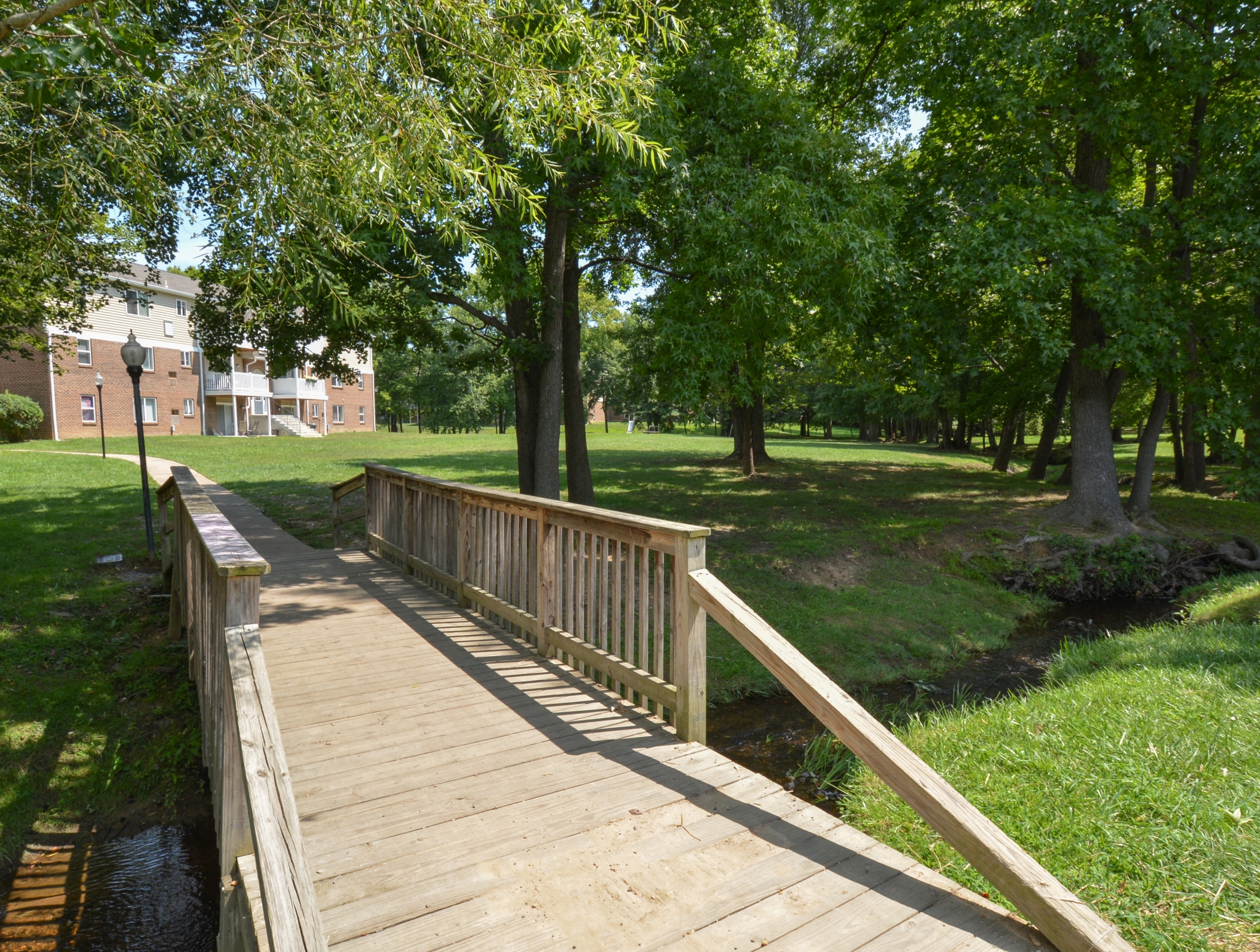 Glen Eagle Village Landscaped Grounds with Walking Path | Newark Apartments Near DE