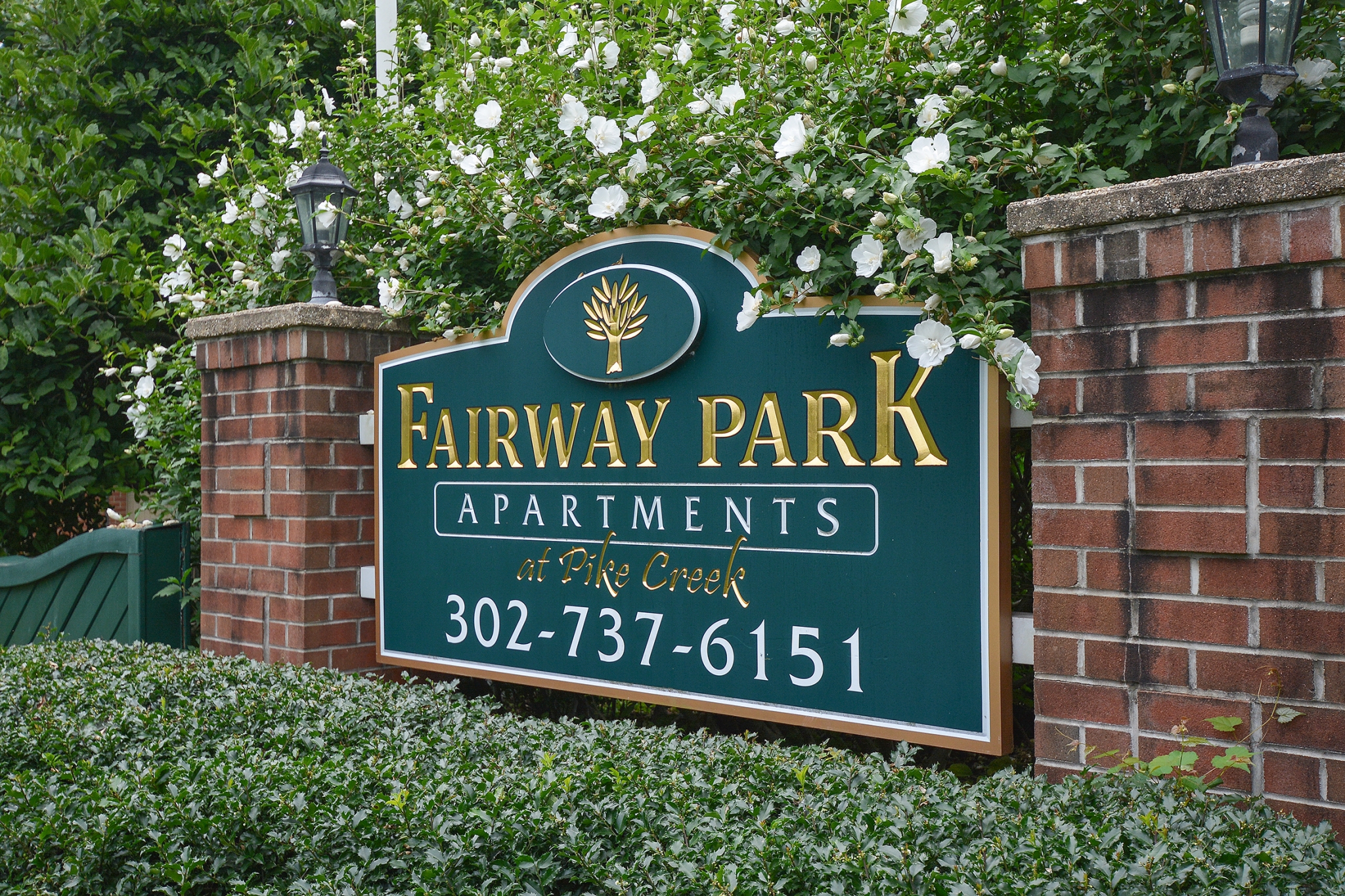 Fairway Park Green Welcome Sign | Apartments Near Wilmington DE