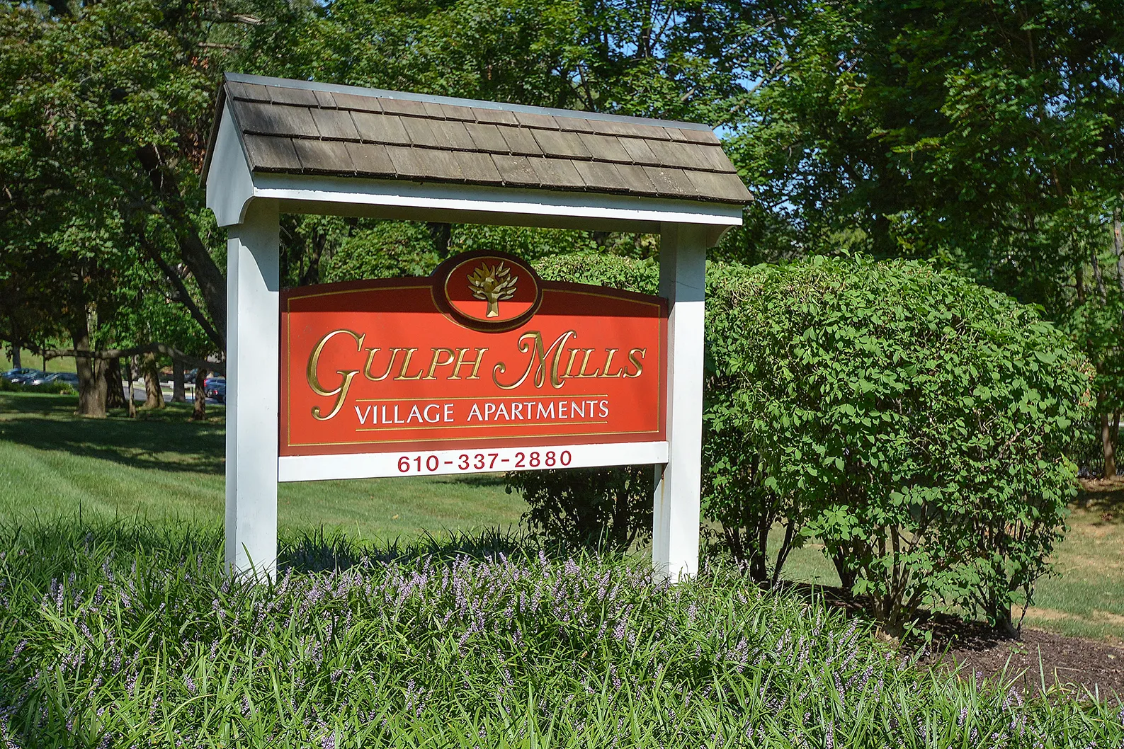 Gulph Mills Village Welcome Sign | Apartments In King of Prussia