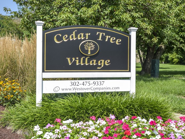 Cedar Tree Village Welcome Sign | Apartments Near Wilmington, DE