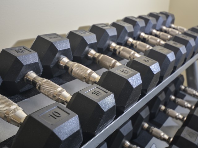 Norwood House Fitness Center with Dumbbells | Apartments In Downingtown