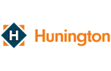 Hunington logo with a bold letter H enclosed in a stylized diamond, highlighted by vibrant colors.