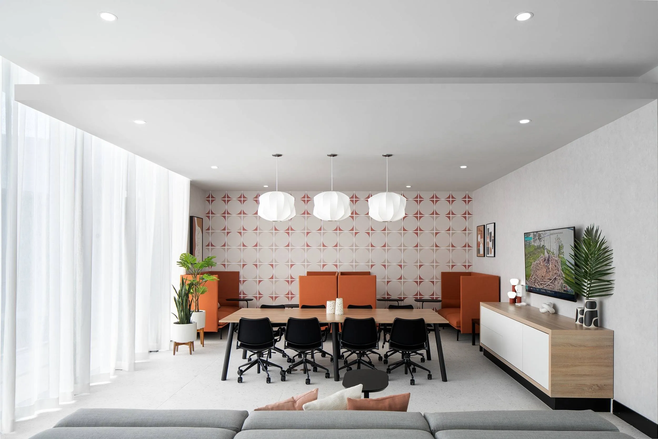Conference table in business center