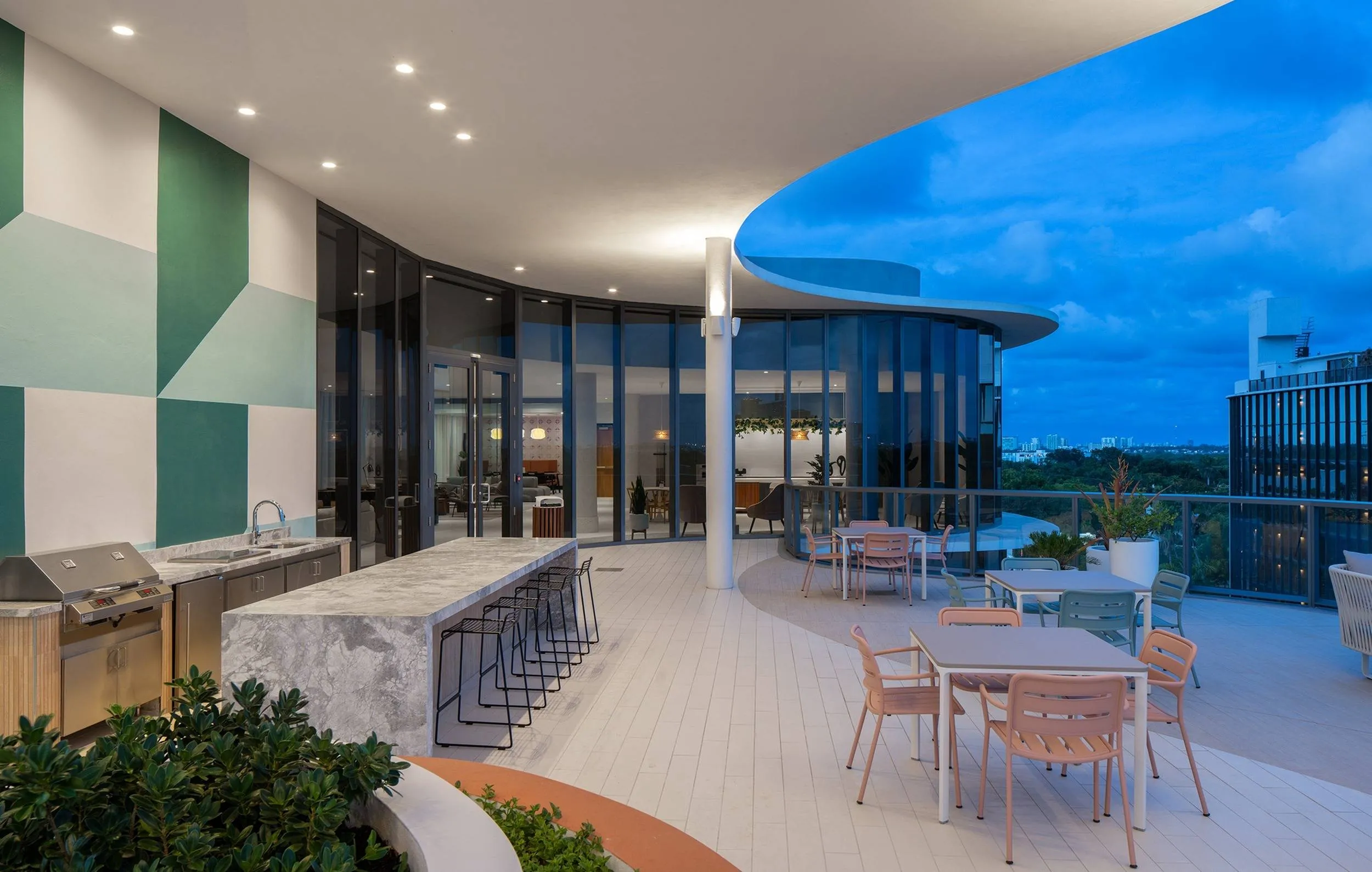 Rooftop pool and pool deck