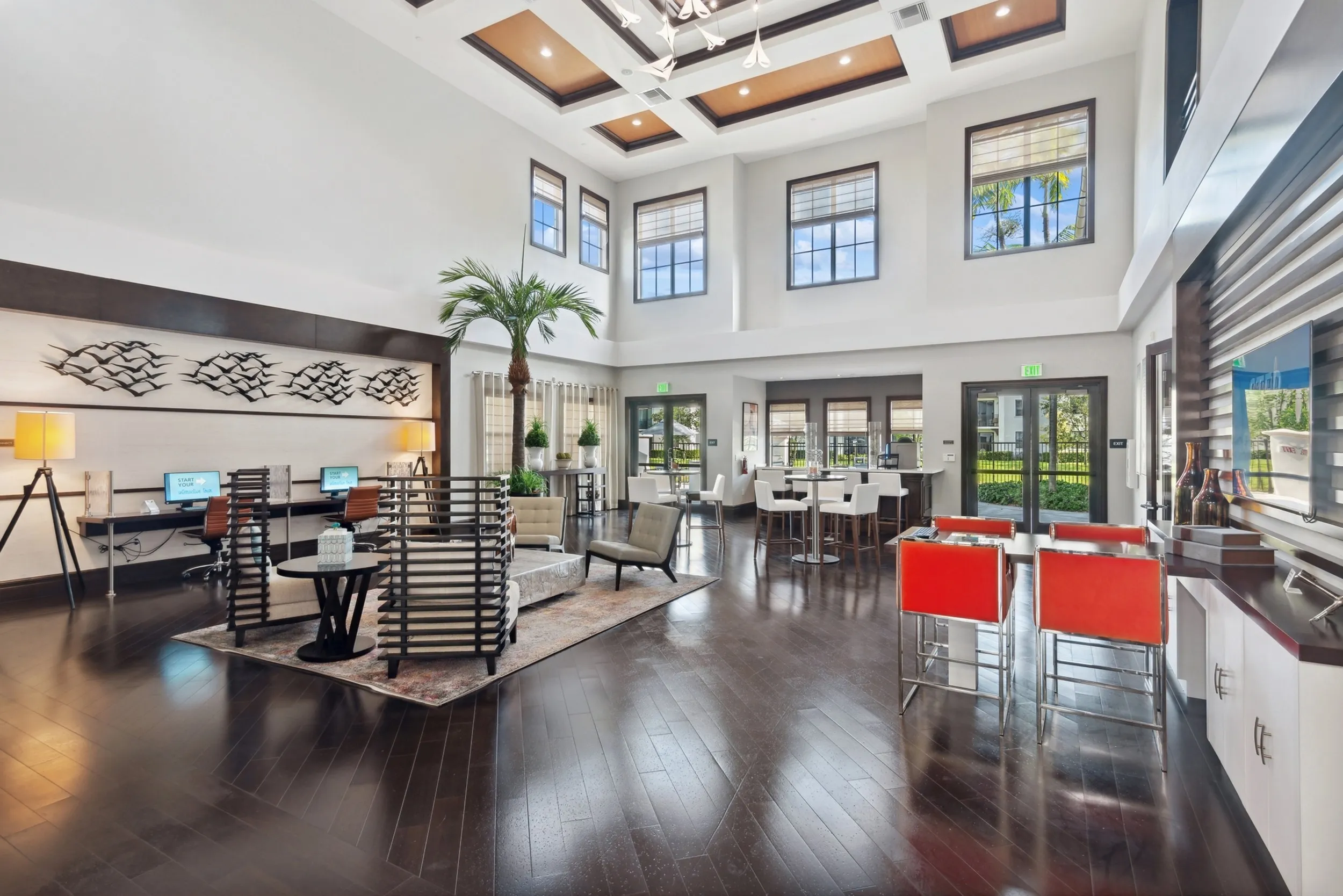 Dual-tier clubhouse with party room
