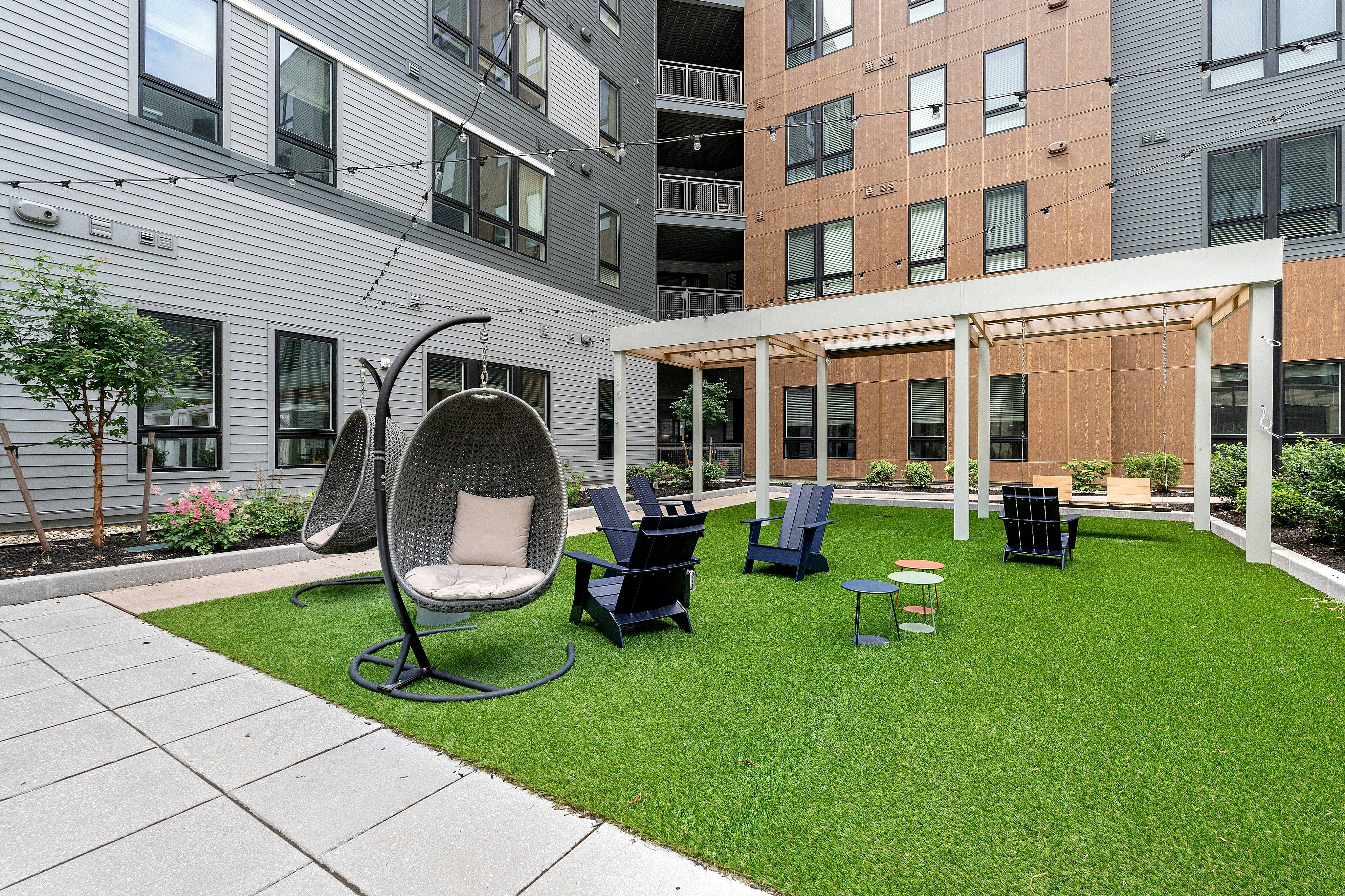 Courtyard with covered seating
