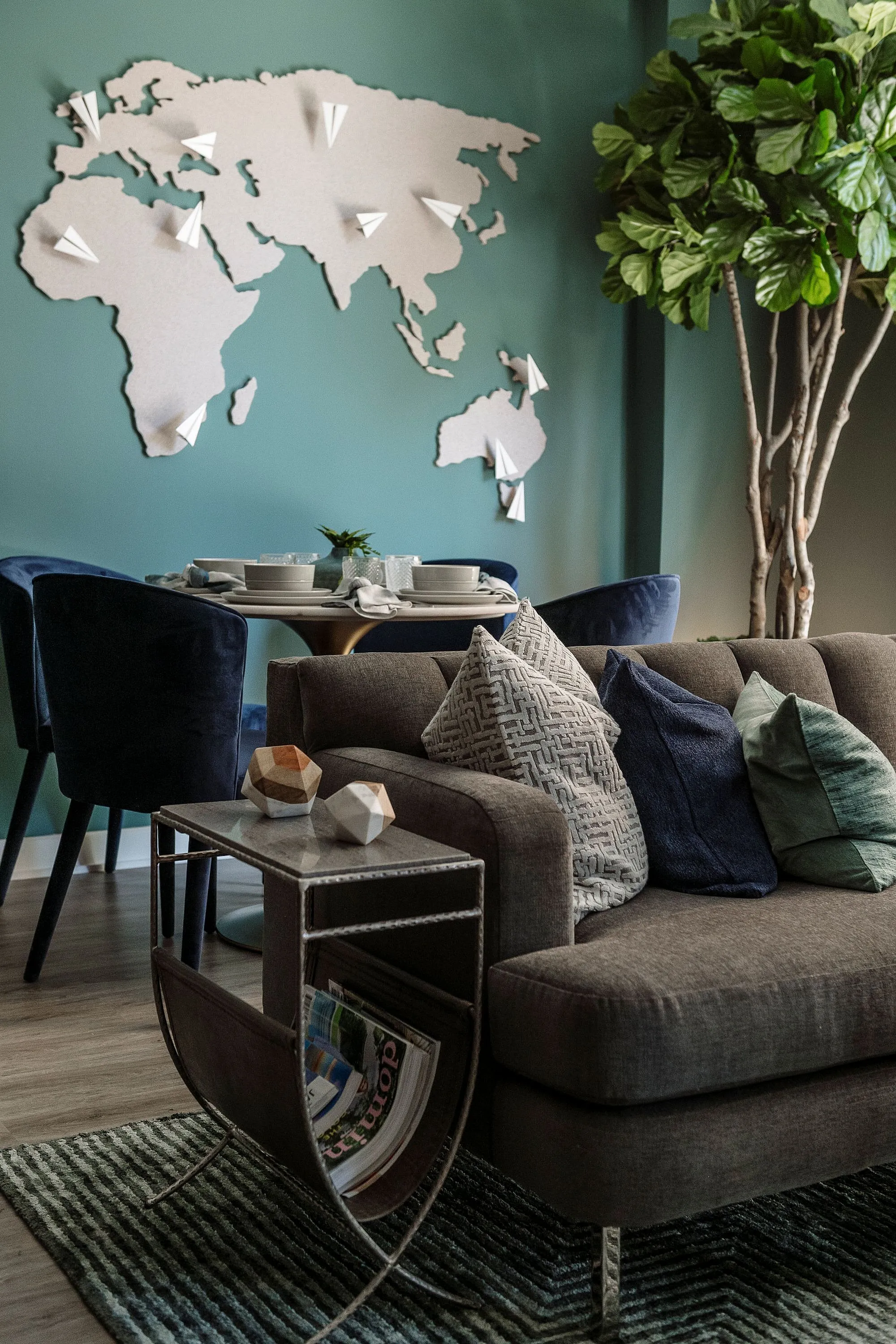 Model apartment living area