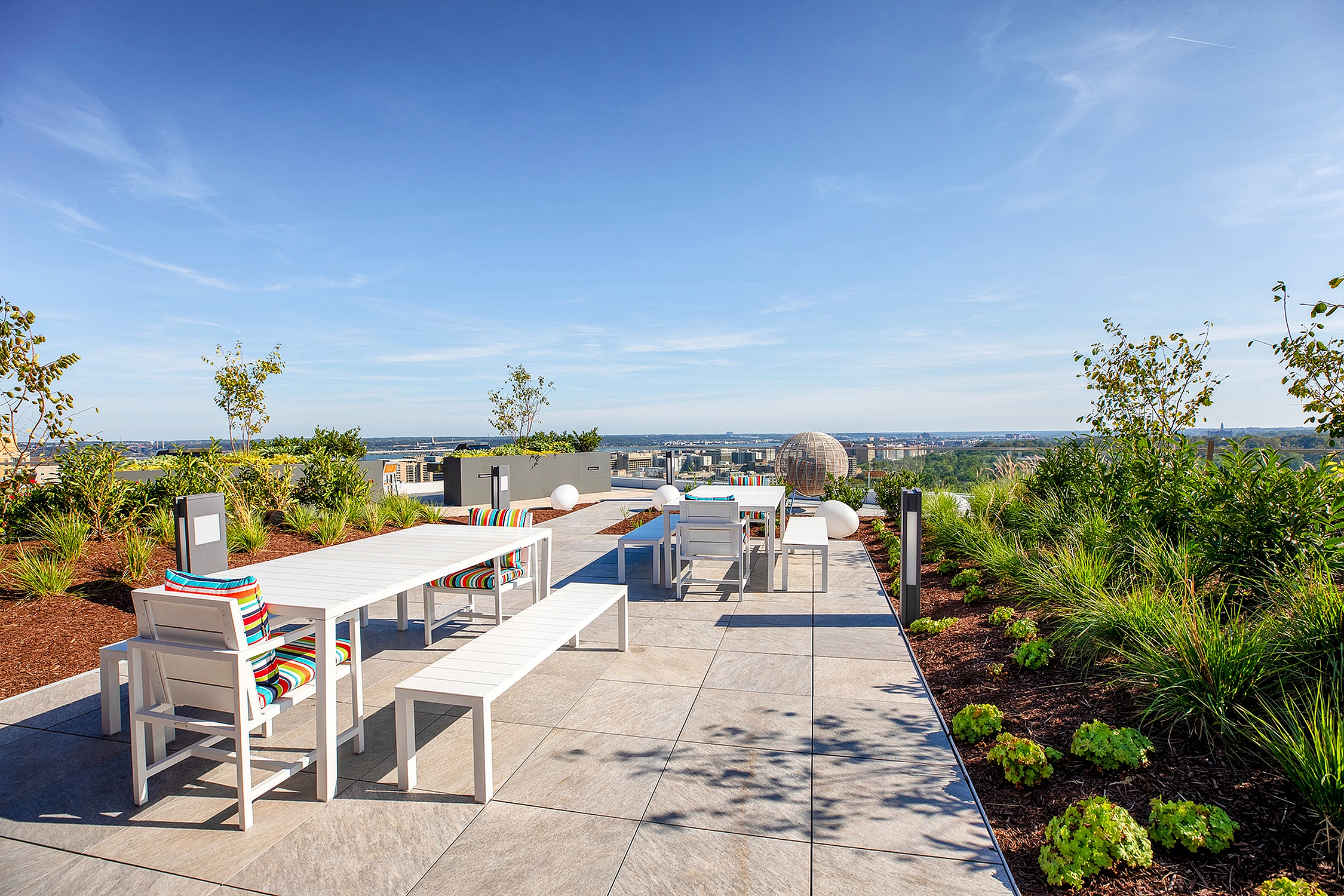 Dining table on outdoor deck