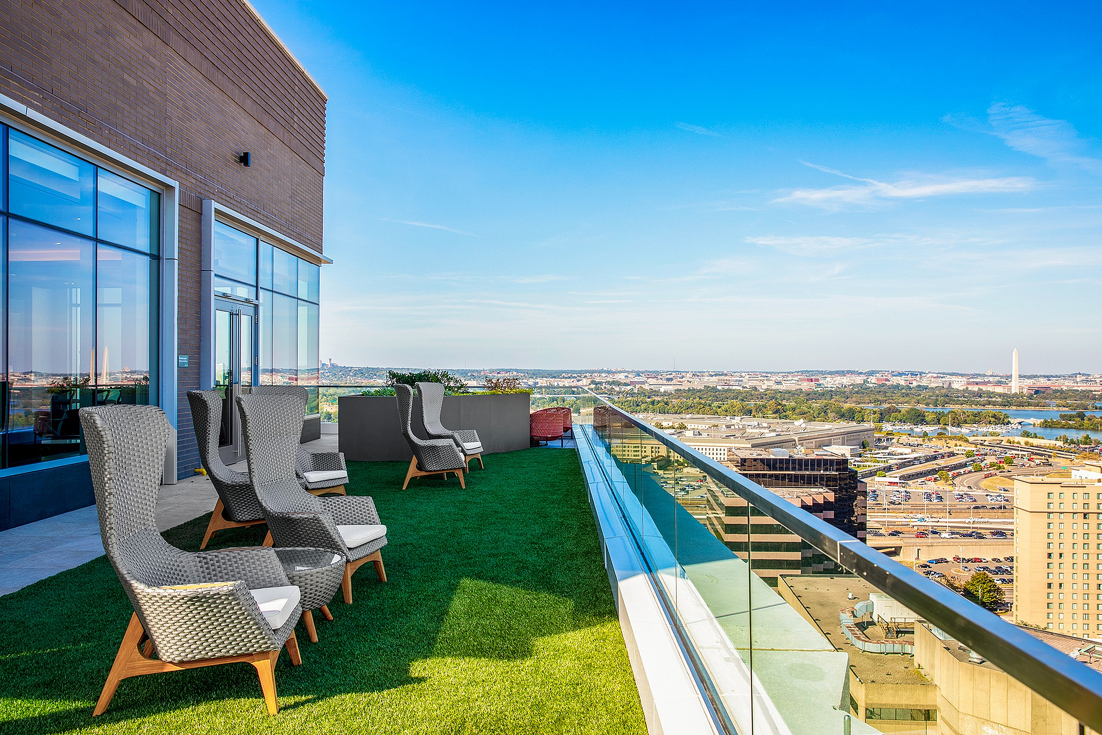 Seating on roof deck
