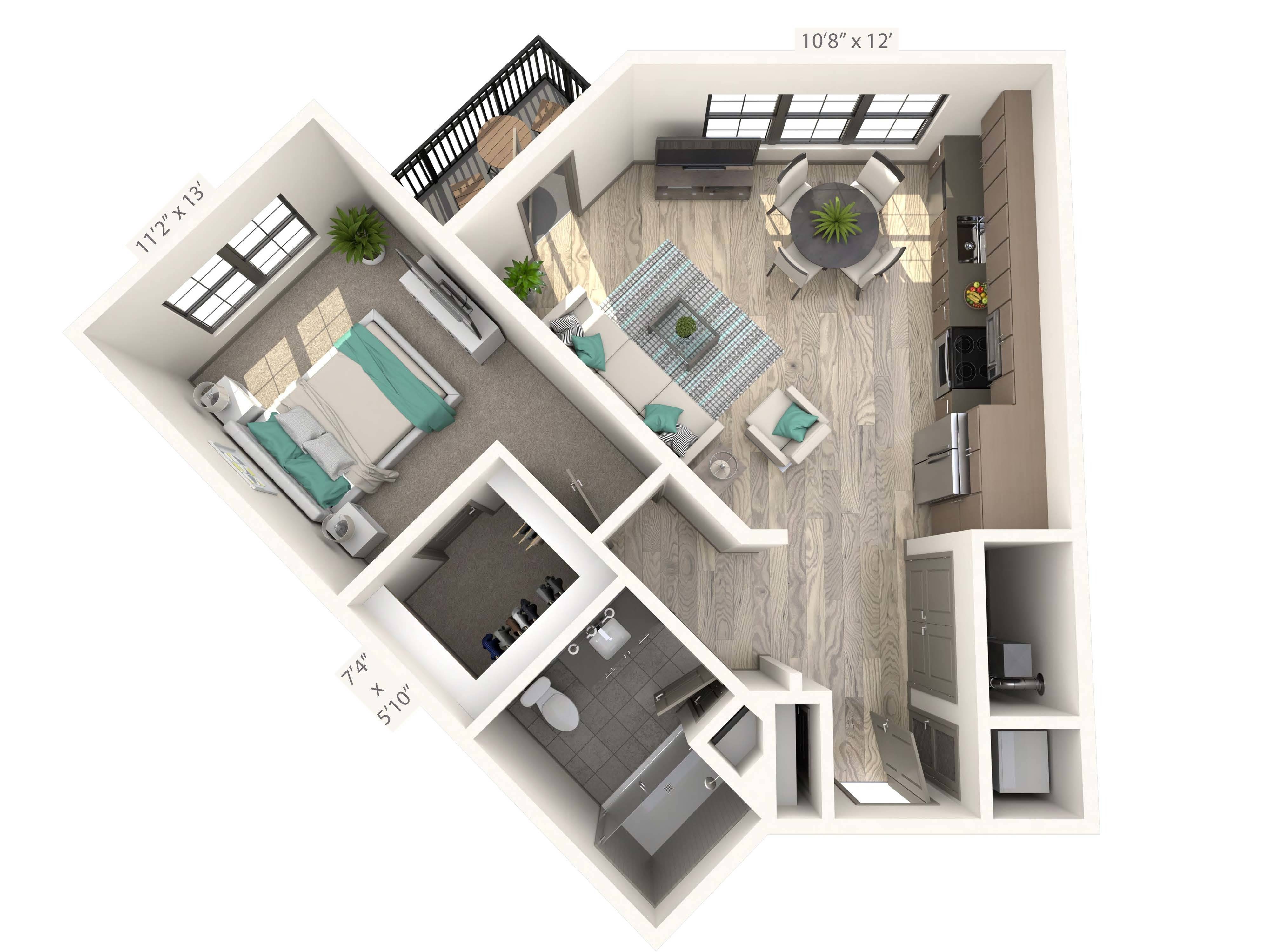 1 BR 1 Bath