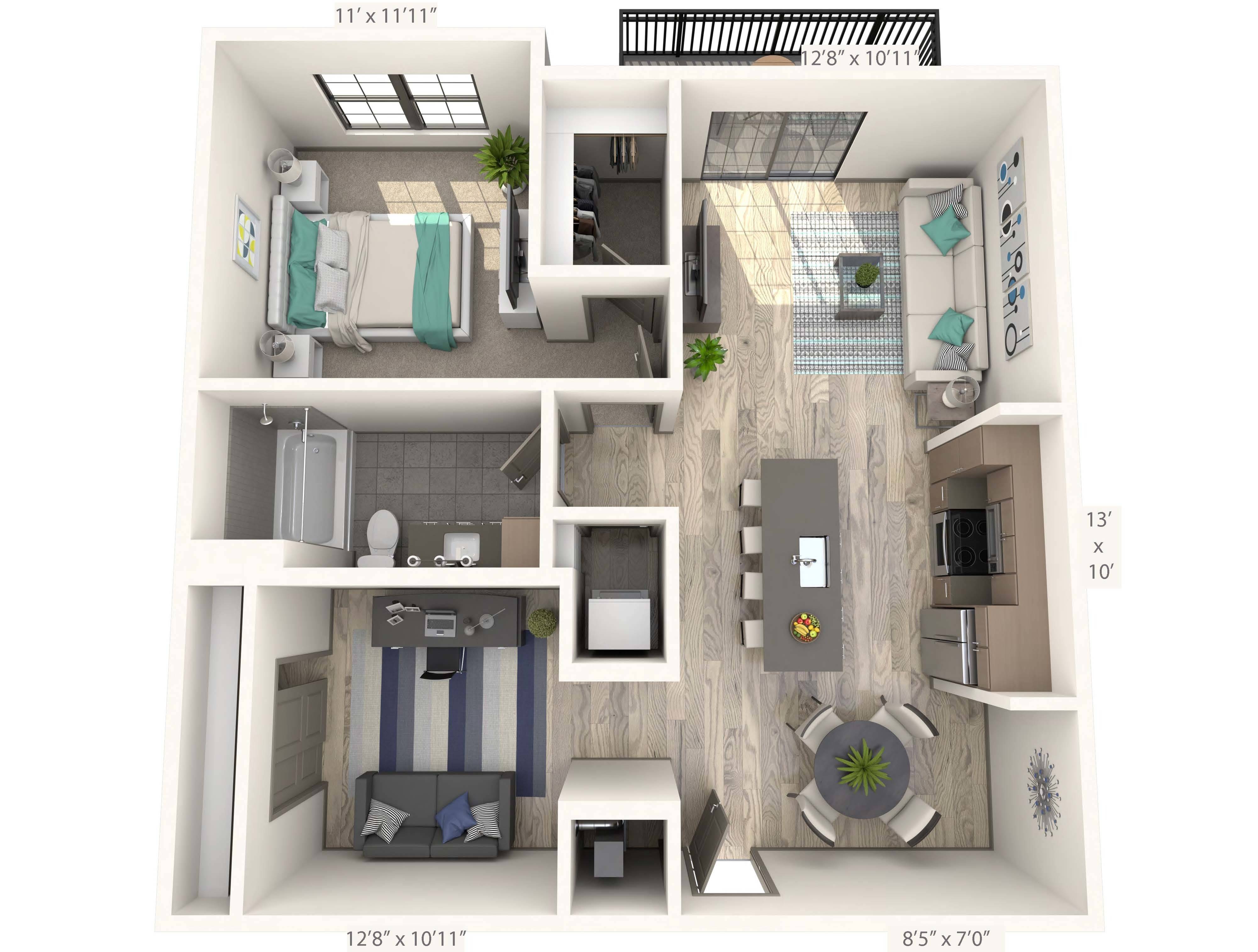 1 BR 1 Bath