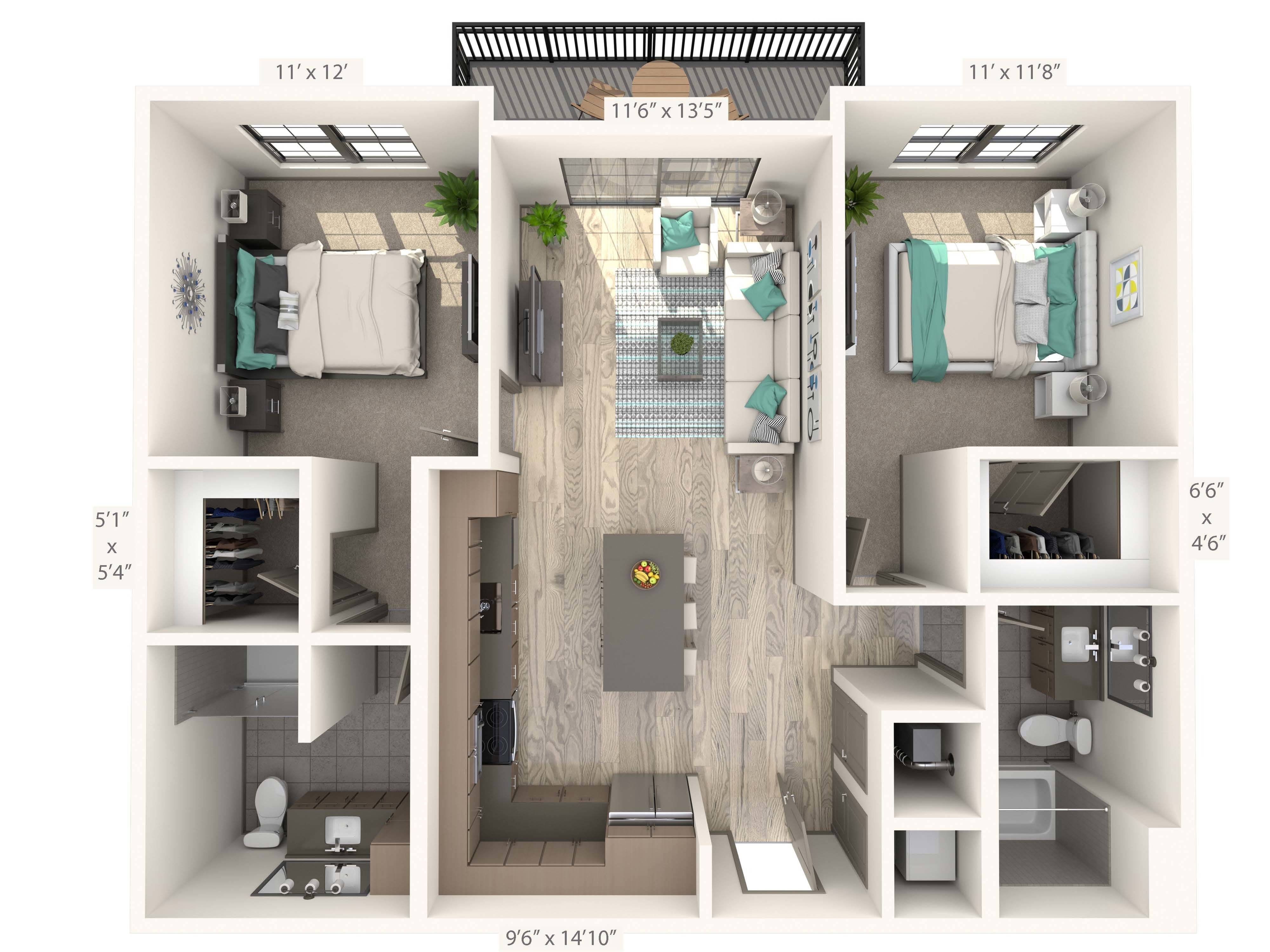 2 Bedroom 2 Bath