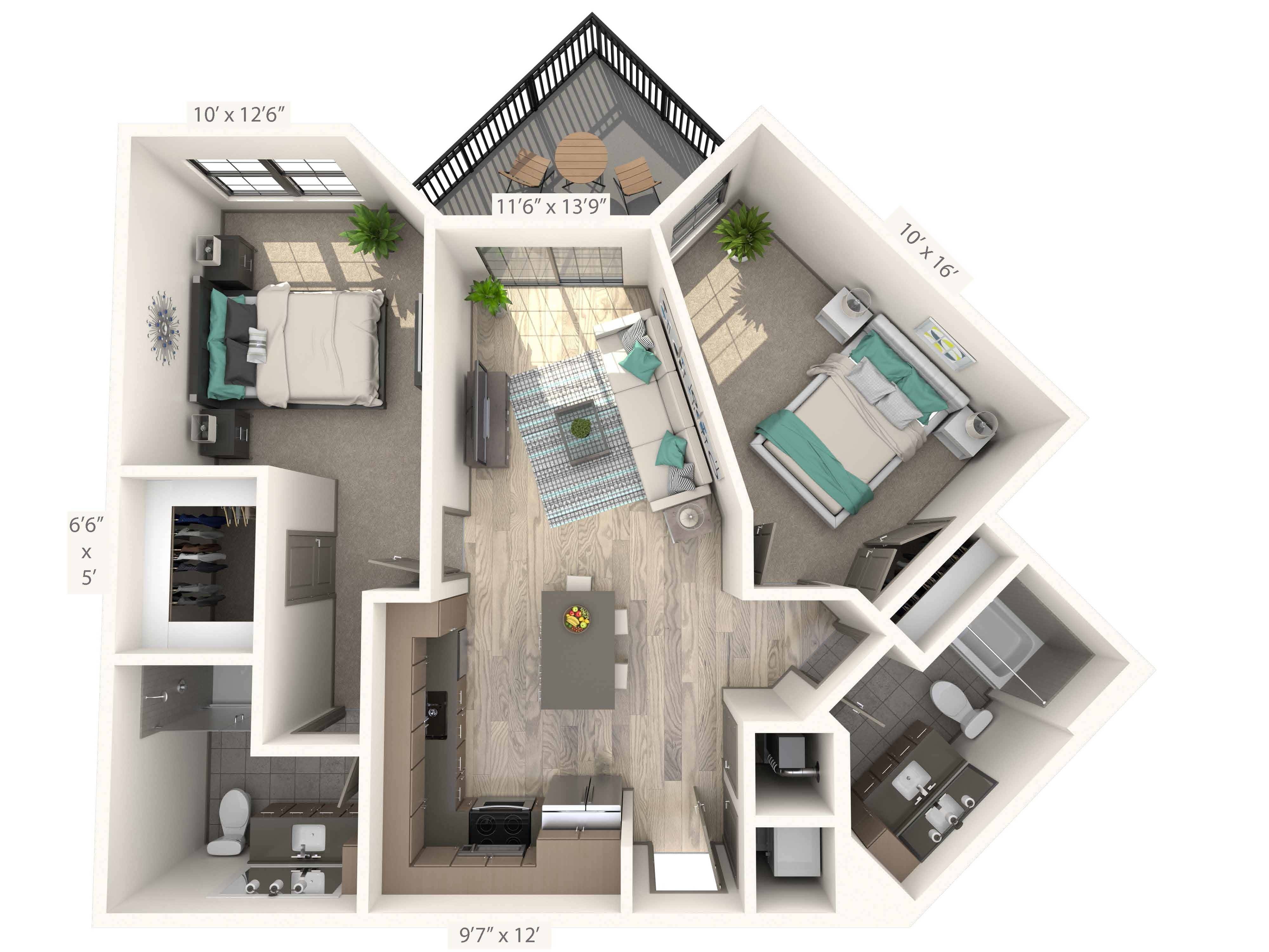 2 Bedroom 2 Bath