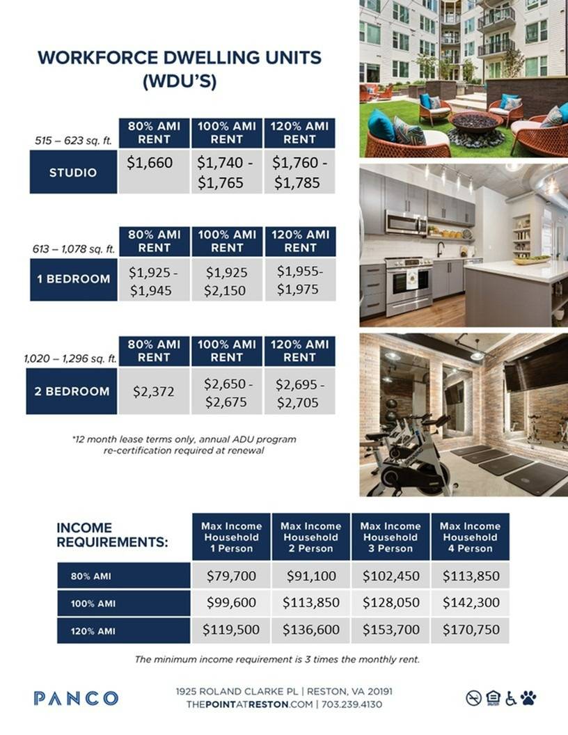 Studio (WDU) Call for Restrictions Studio The Point at Reston
