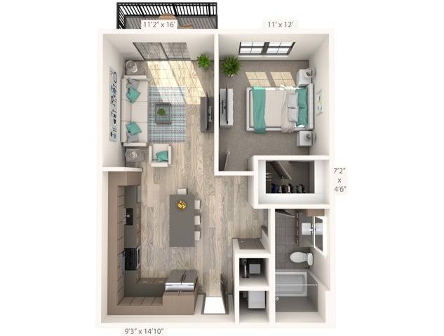 1 BR 1 Bath