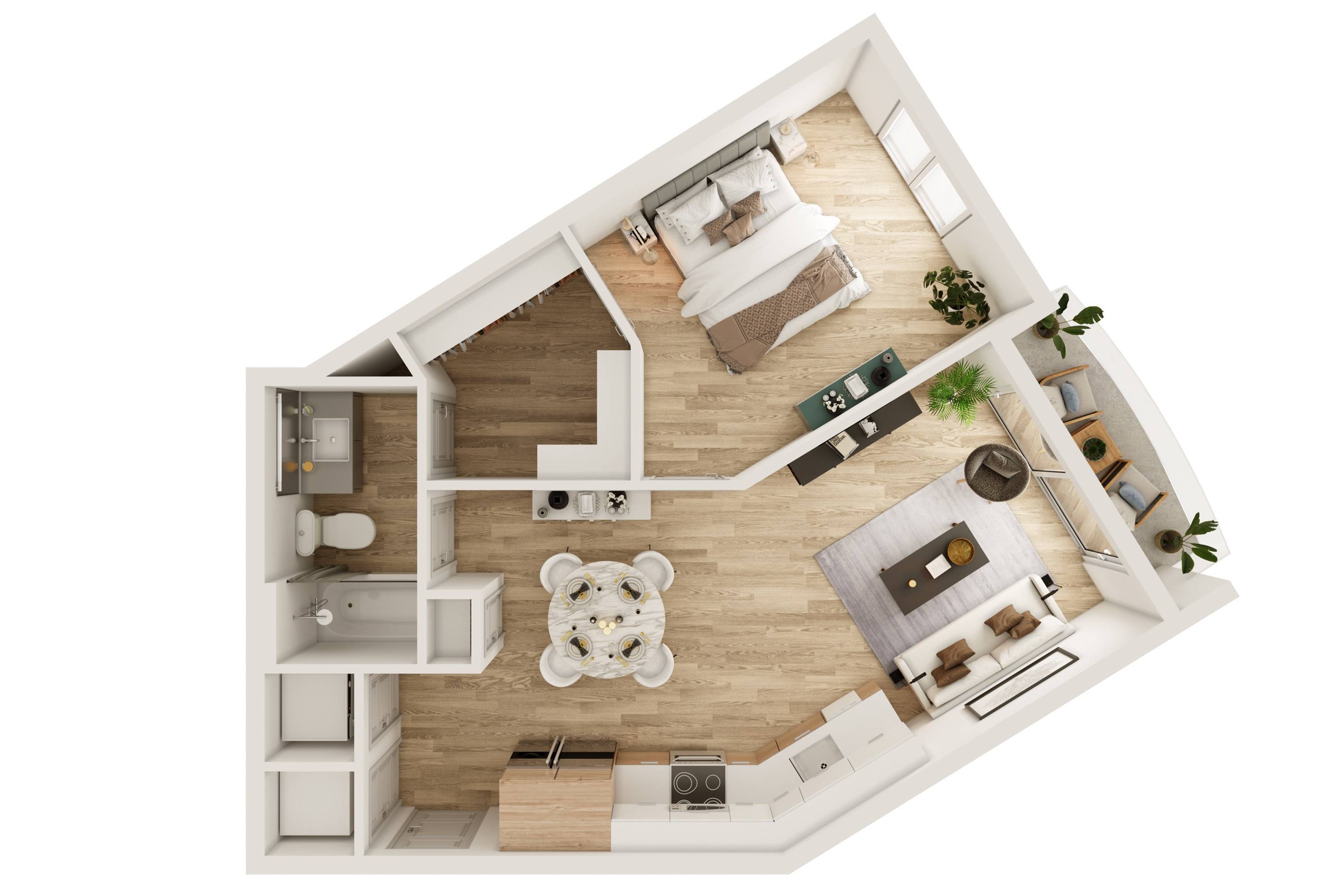 1 BR 1 Bath